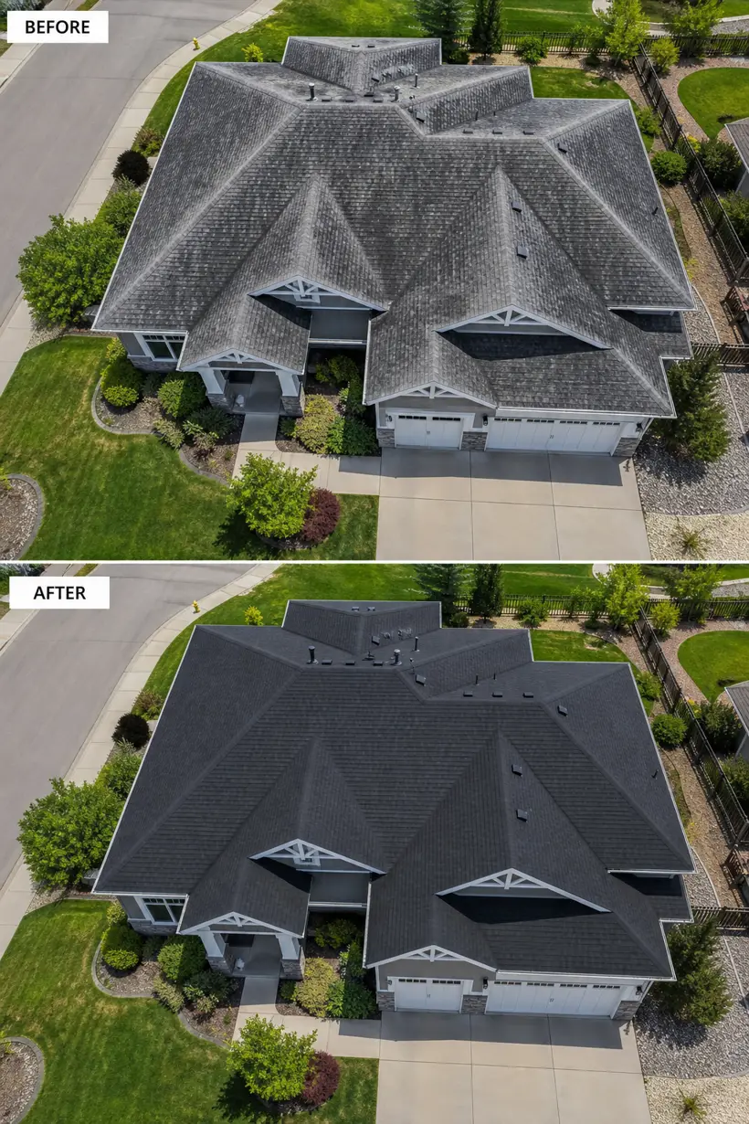 Before and after roof rejuvenation β craftsman home